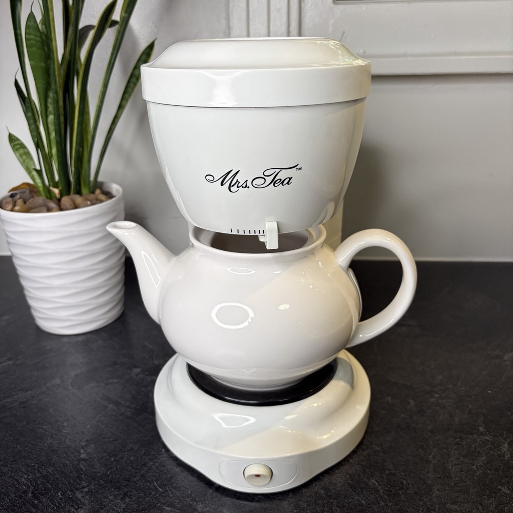 Mrs Tea by Mr. Coffee HTM1 Electric Hot Tea Pot Maker 30oz 6 Cup TESTED No Lid